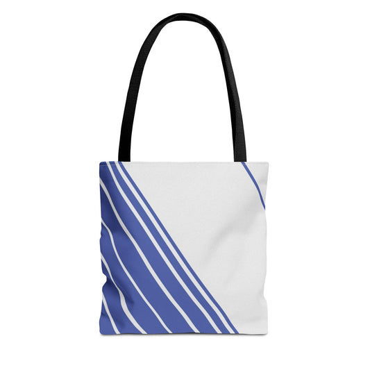 Chic Blue Striped Tote Bag, Stylish Reusable Shopping Bag, Beach Bag, Everyday Carry, Gift for Her