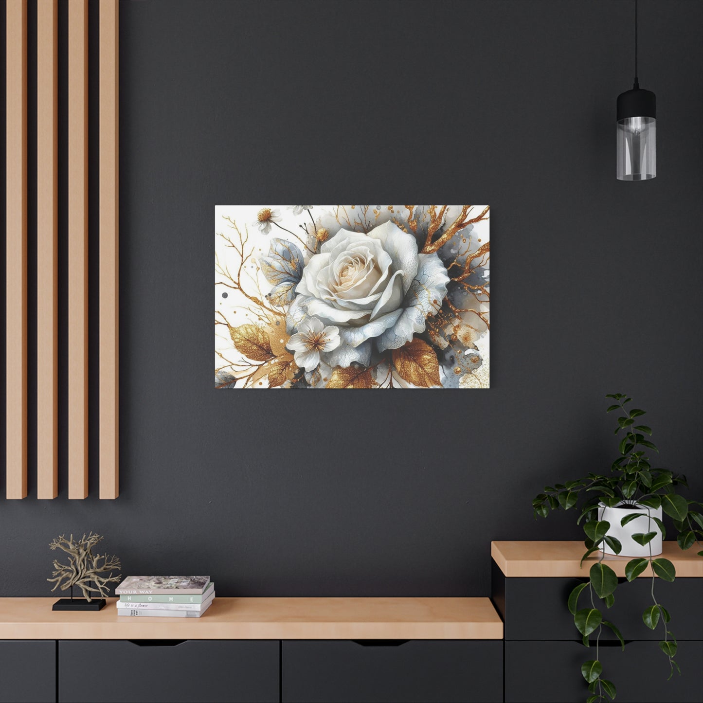 Matte Canvas, Stretched, 1.25" - Gold and Black