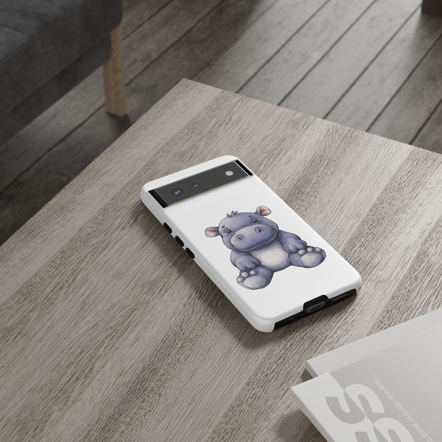 Cute Hippo Phone Case, Unique Tough Cases, Animal Lover Gift, Cute Animal Design, Baby Animal Phone Accessory