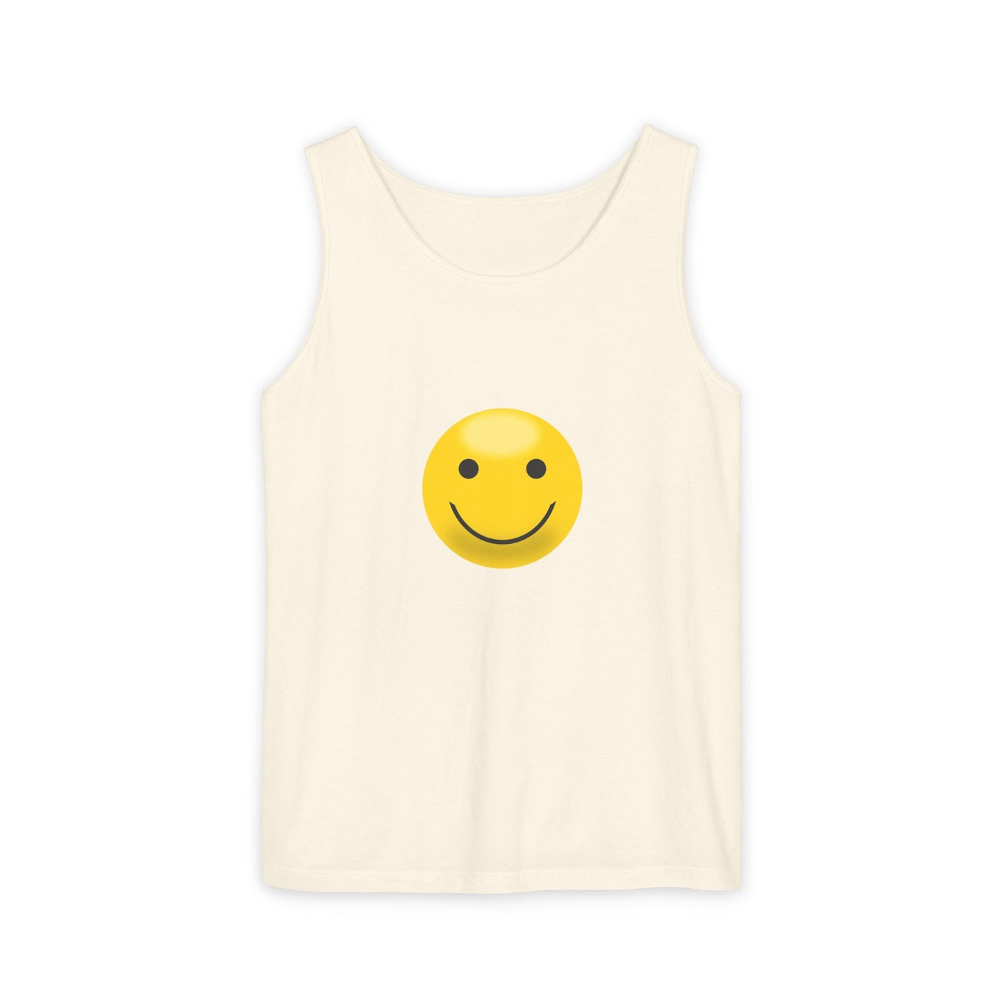 Smiley Face Tank Top, Summer Shirt, Casual Wear, Beach Outing, Gift for Friends, Positive Vibes Apparel