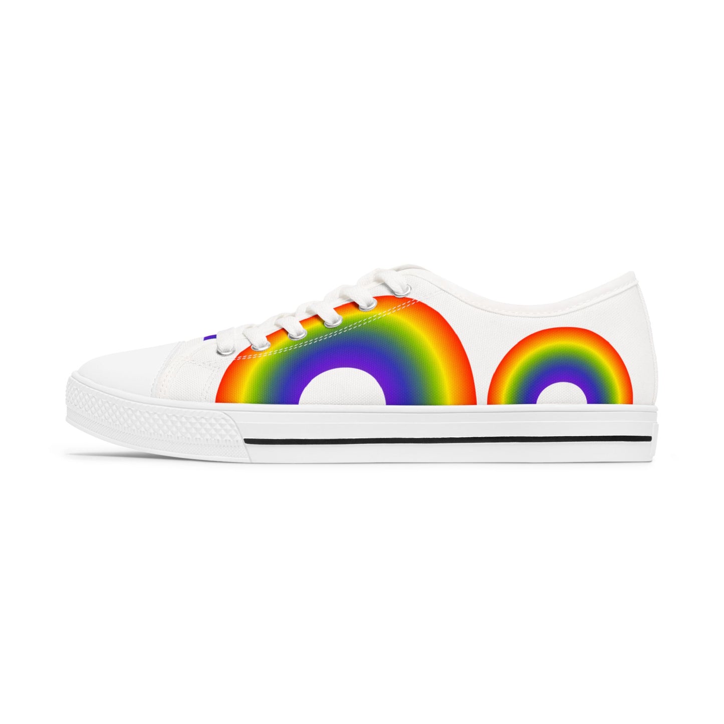 Rainbow Low Top Sneakers — Colorful Pride Casual Shoes