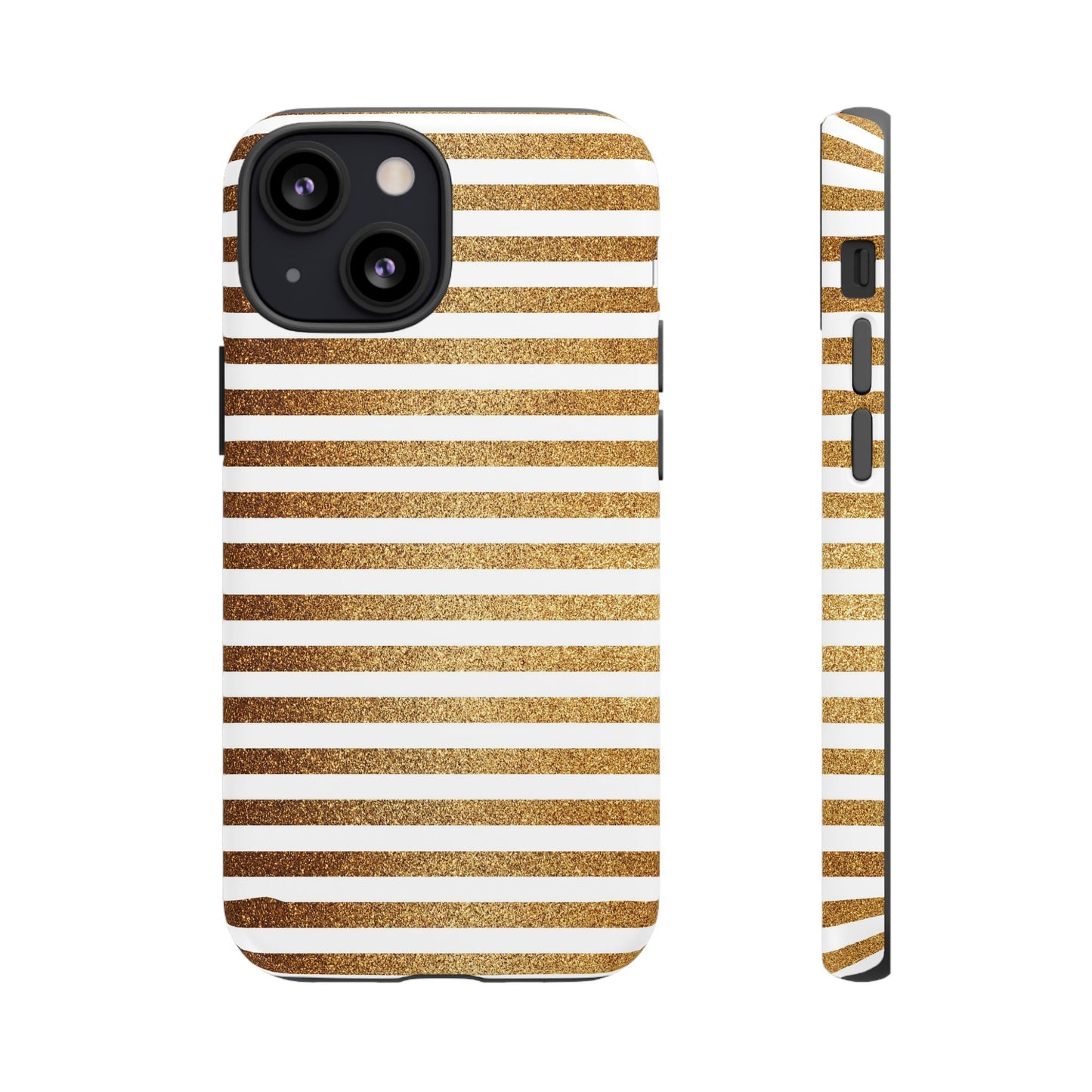 Glamorous Gold Striped Phone Case | Tough Cases, Stylish Phone Cover, Chic Accessories, Gift for Her, Fashionable Tech