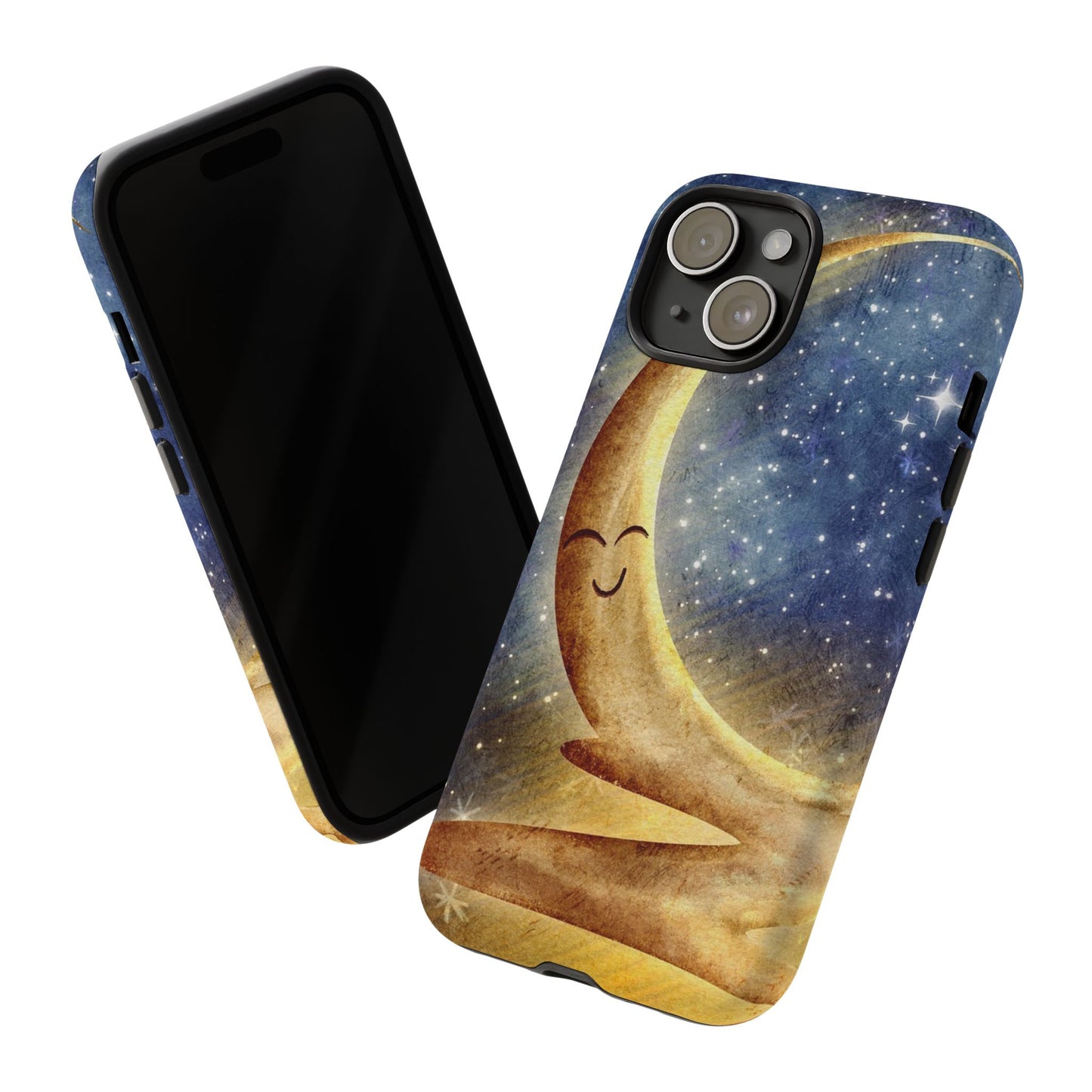Moonlit Smile Phone Case — Starry Night Crescent Moon iPhone Cover