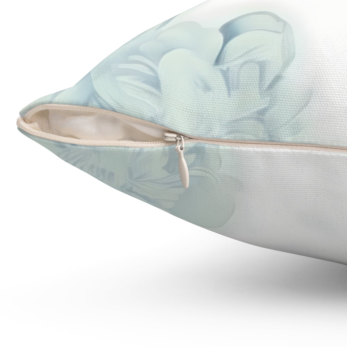 Monogram N Floral Throw Pillow — Soft Blue Initial Decorative Accent