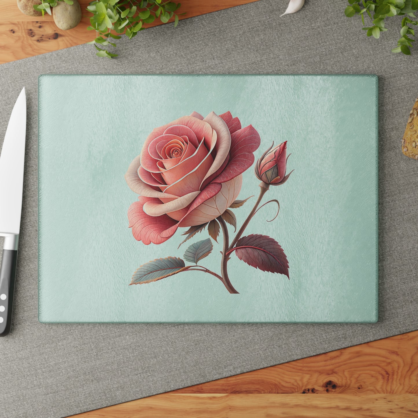 Elegant Floral Glass Cutting Board | Kitchen Decor, Wedding Gift, Home Essentials, Gift for Her, Entertaining Accessories