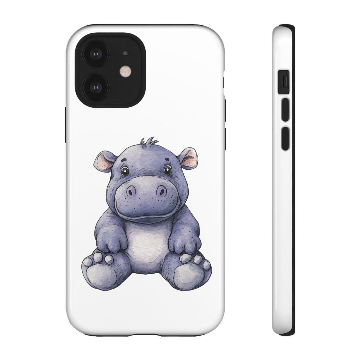 Cute Hippo Phone Case, Unique Tough Cases, Animal Lover Gift, Cute Animal Design, Baby Animal Phone Accessory