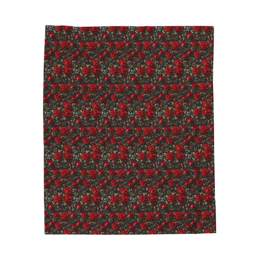 Cozy Floral Velveteen Plush Blanket - Soft Throw for Home Decor, Gifts, Christmas, Bedding, Living Room, Warmth