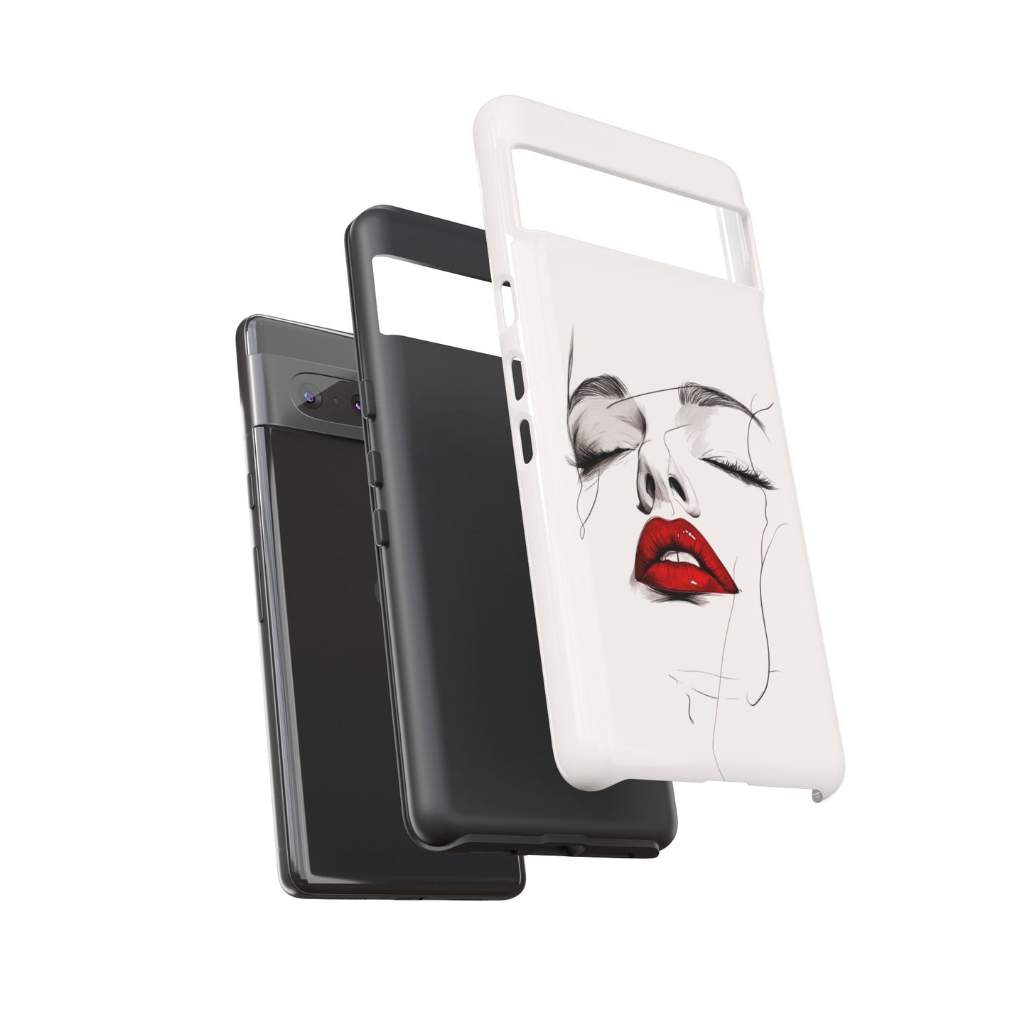 Stylish Phone Case with Artistic Lip Design, Femme Tech Accessory, Trendy Device Cover, Gift for Her, Unique Phone Accessories