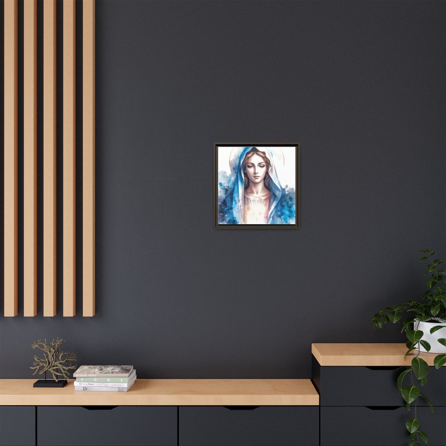 Framed Canvas Art Print, Spiritual Decor, Religious Artwork, Wall Decor, Gift for Faith, Elegant Home Decoration