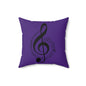 Musical Note Pillow | Purple Treble Clef Cushion, Music Lover Gift, Home Decor, Unique Accent Pillow, Concert Decor, Birthday Present