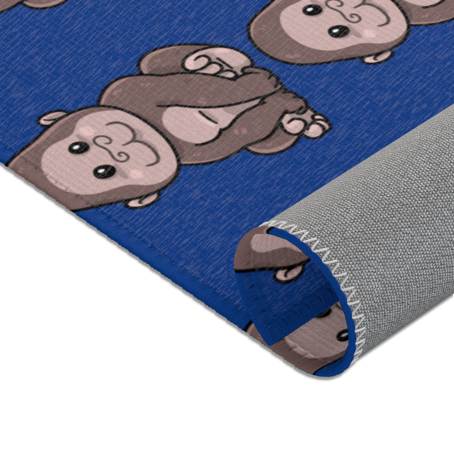 Cute Cartoon Monkey Area Rug, Fun Kid's Room Decor
