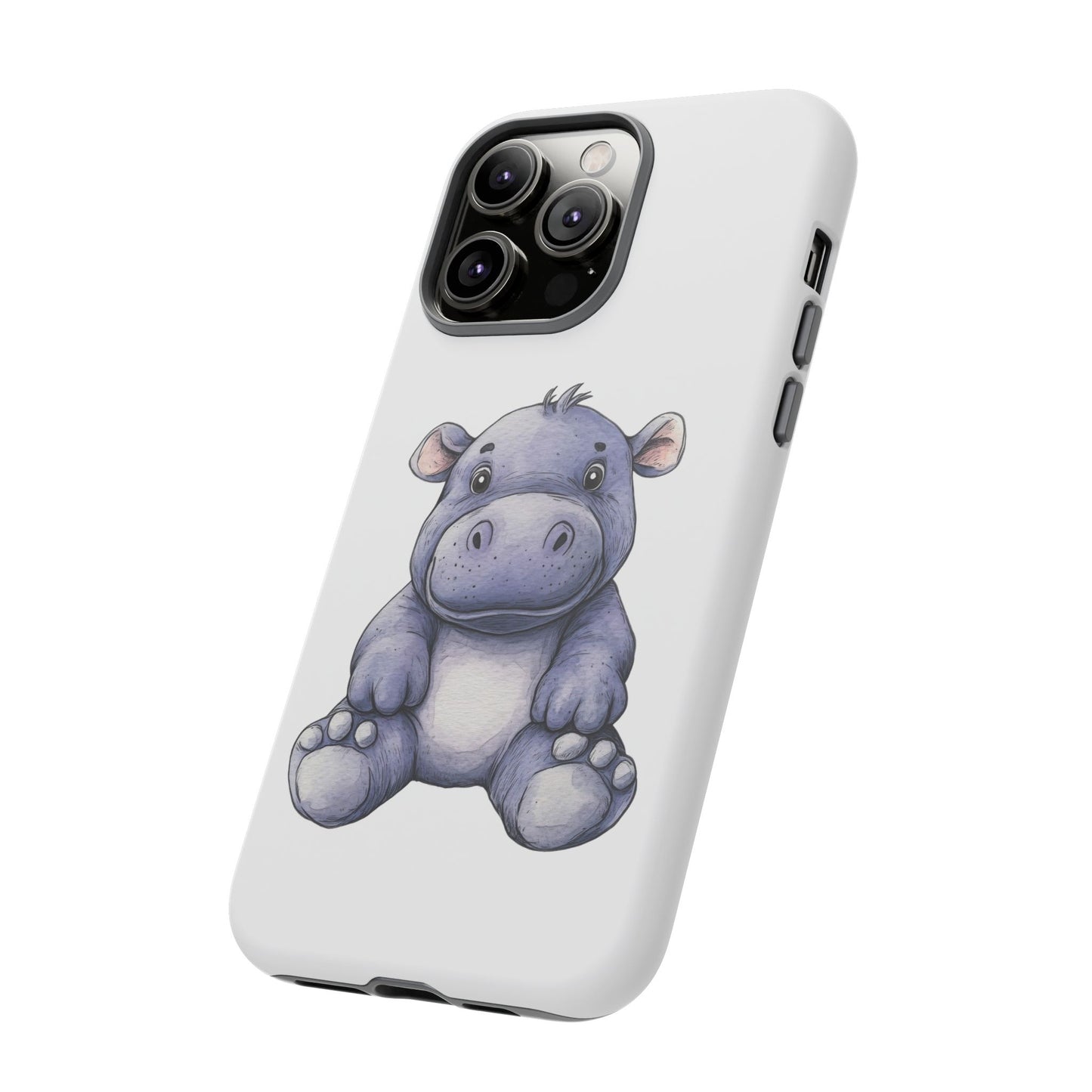Cute Hippo Phone Case, Unique Tough Cases, Animal Lover Gift, Cute Animal Design, Baby Animal Phone Accessory