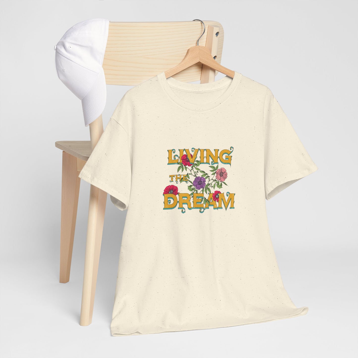 Living the Dream Floral Tee, Unisex Cotton T-Shirt, Inspirational Gift, Casual Everyday Wear, Flower Graphic Shirt, Summer Wardrobe [...]