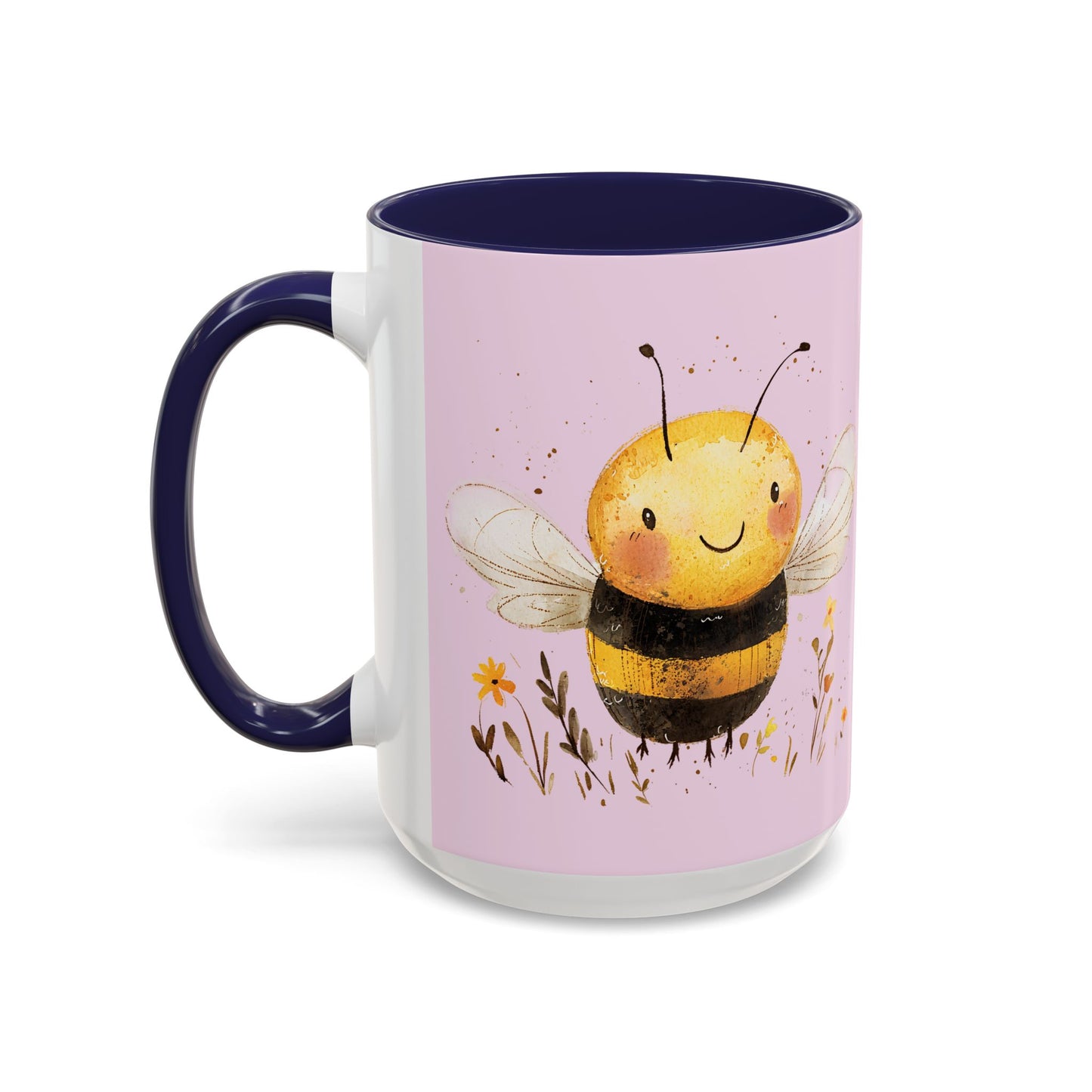 Cute Bee Accent Coffee Mug for Nature Lovers, Fun Bee Design, Gift for Friends, Bee Themed Kitchenware, Bee Lover's Mug