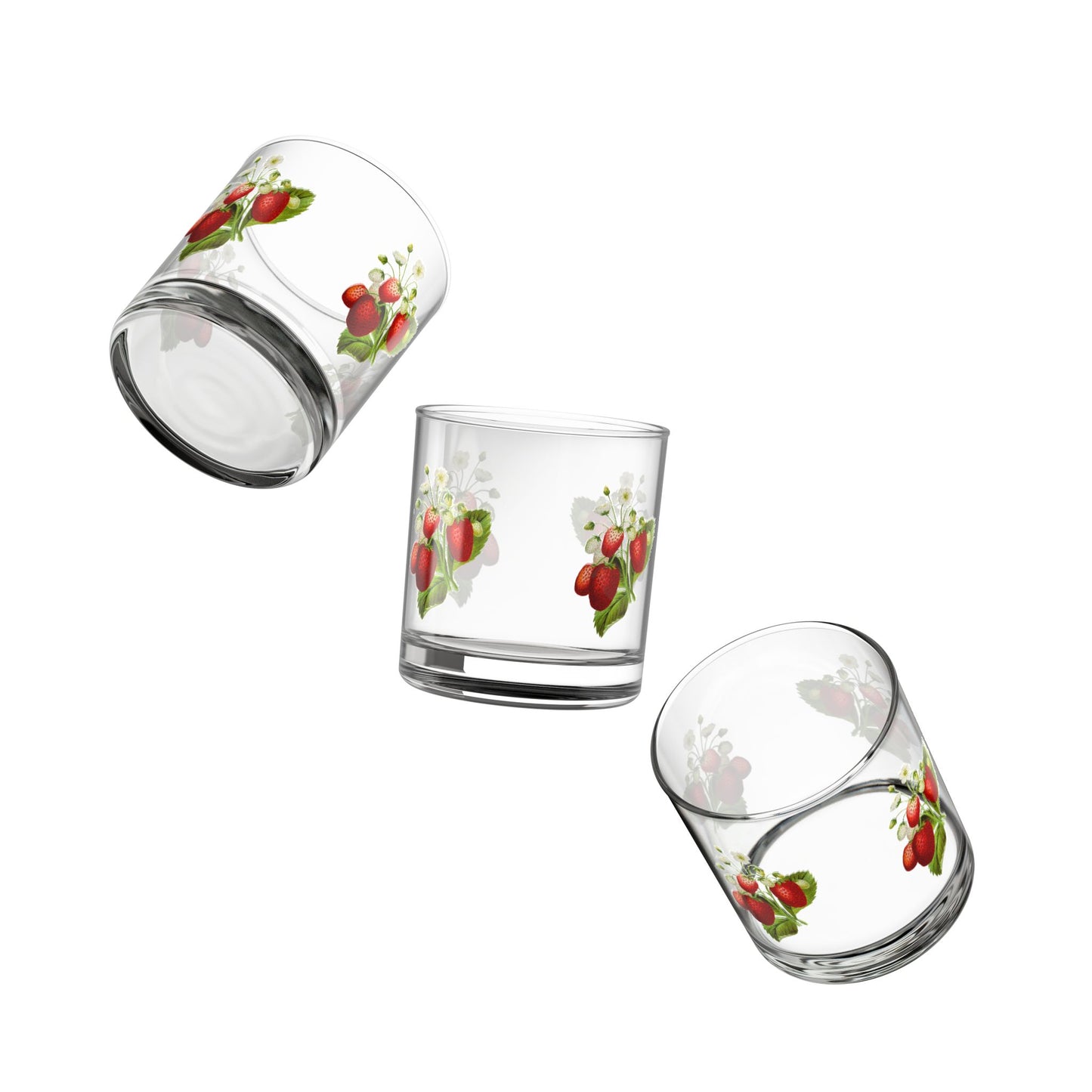 Strawberry Rocks Glass, 10oz | Perfect for Entertaining, Gifts, Summer Parties, Home Bar, and Special Occasions