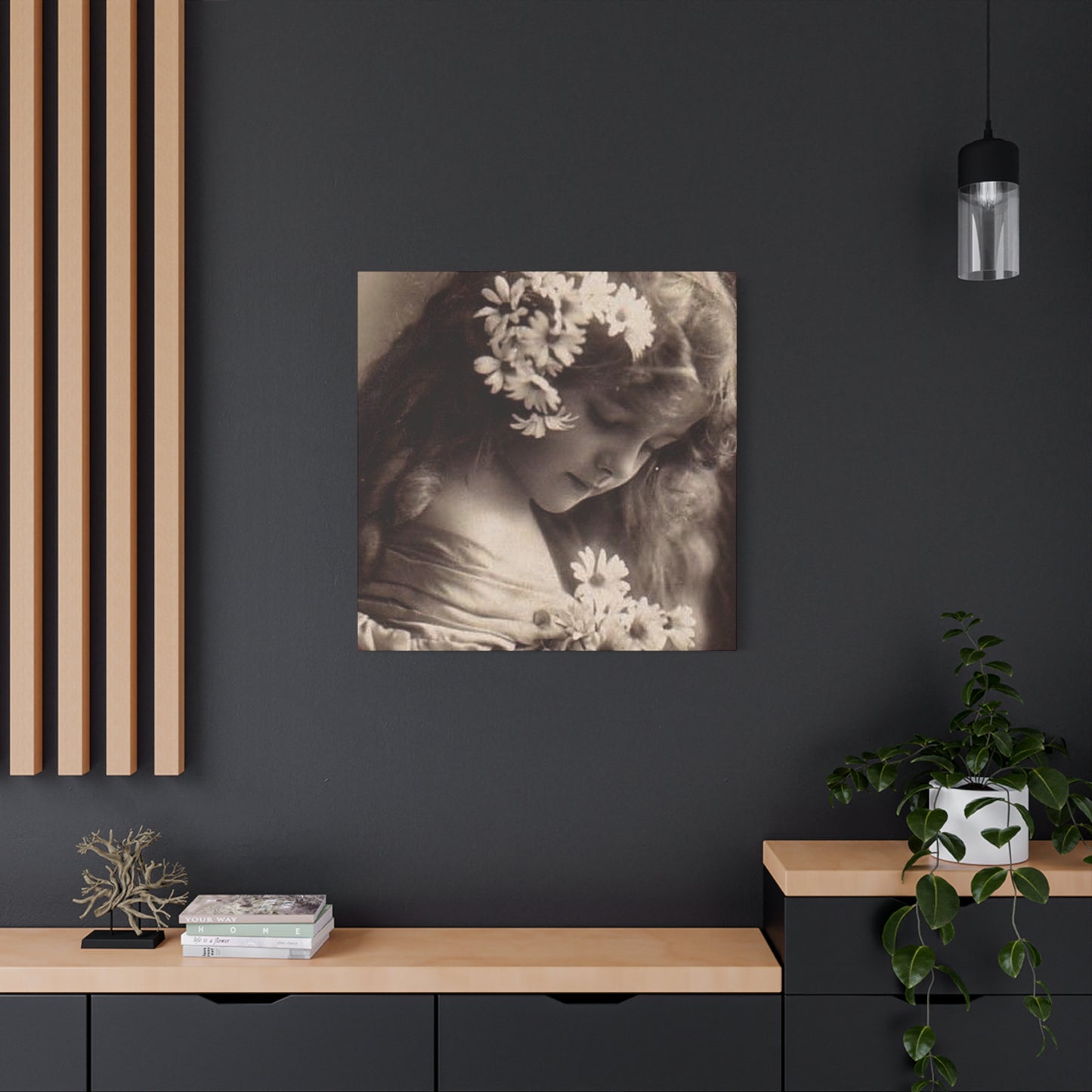Vintage Floral Portrait Canvas