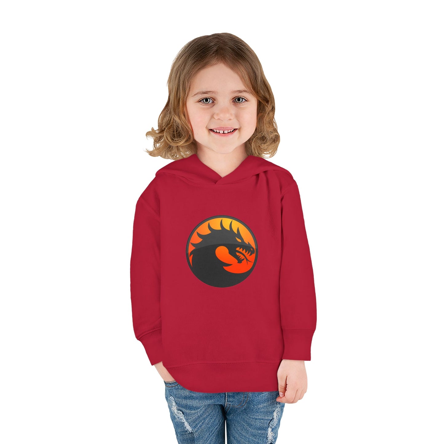 Toddler Fleece Hoodie with Dragon Design, Cozy Kids Pullover, Perfect for Playtime, Birthday Gift, Halloween Costume, Dragon Lover Apparel