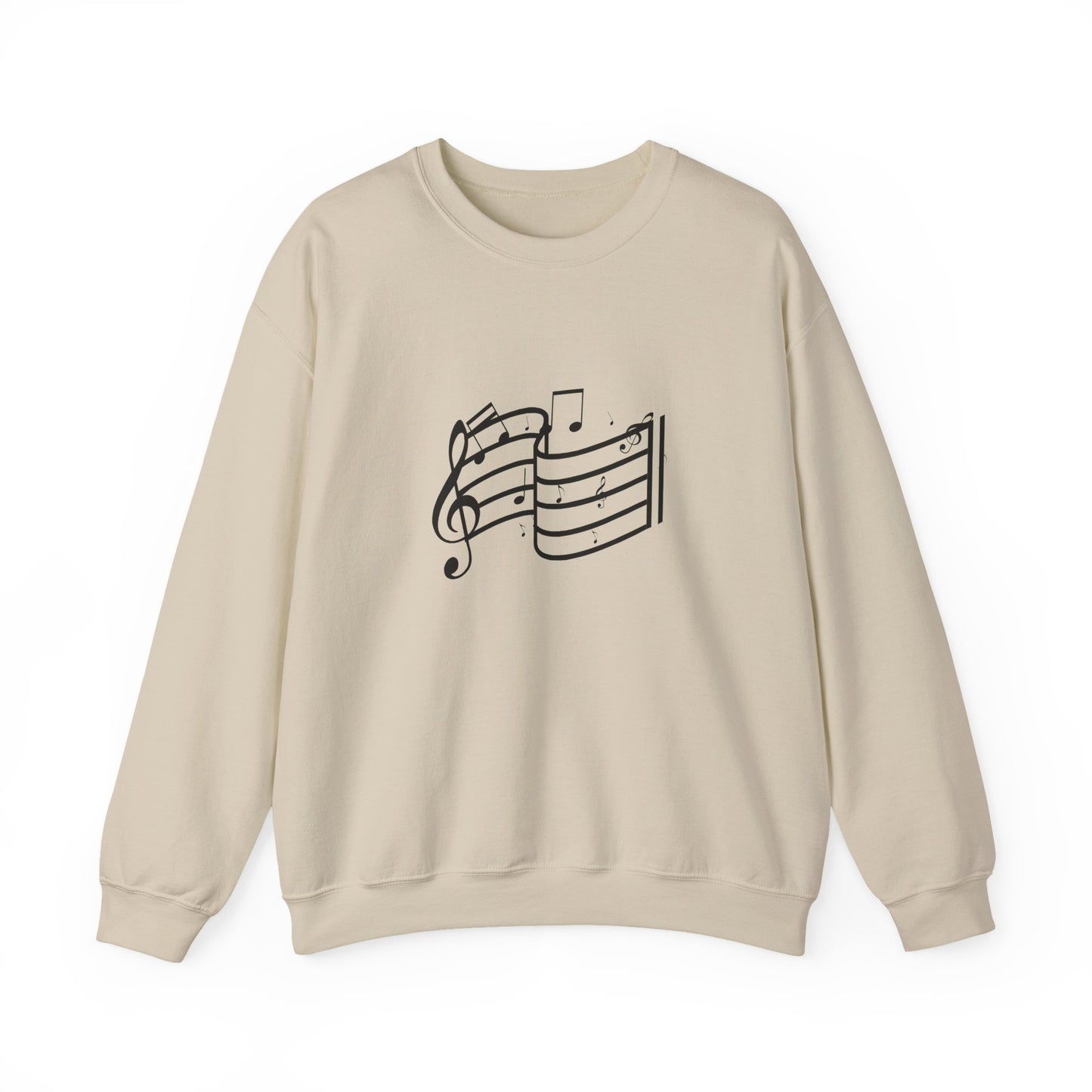 Music Notes Crewneck Sweatshirt – Minimal Sheet Music Design