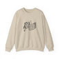 Music Notes Crewneck Sweatshirt – Minimal Sheet Music Design