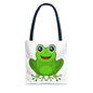 Cute Frog Tote Bag, Eco-Friendly Shopping Bag, Fun Gift for Kids, Frog Lovers, Bag for Nature Outings, Unique Frog Design