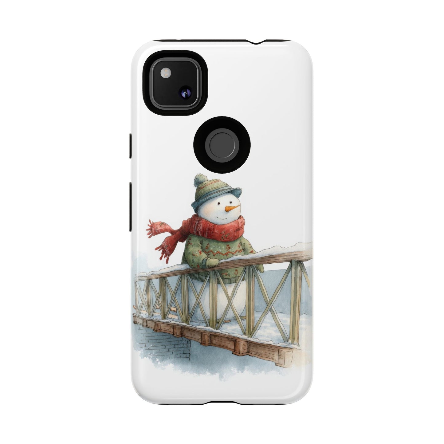 Snowman Phone Case – Winter Holiday Gift, Cute Snowman Design, Winter Accessories, Protective Phone Case, Unique Christmas Present