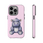 Cute Hippo Phone Case - Tough Cases, Animal Phone Cover, Kawaii Accessories, Gifts for Kids, Unique Tech Gear