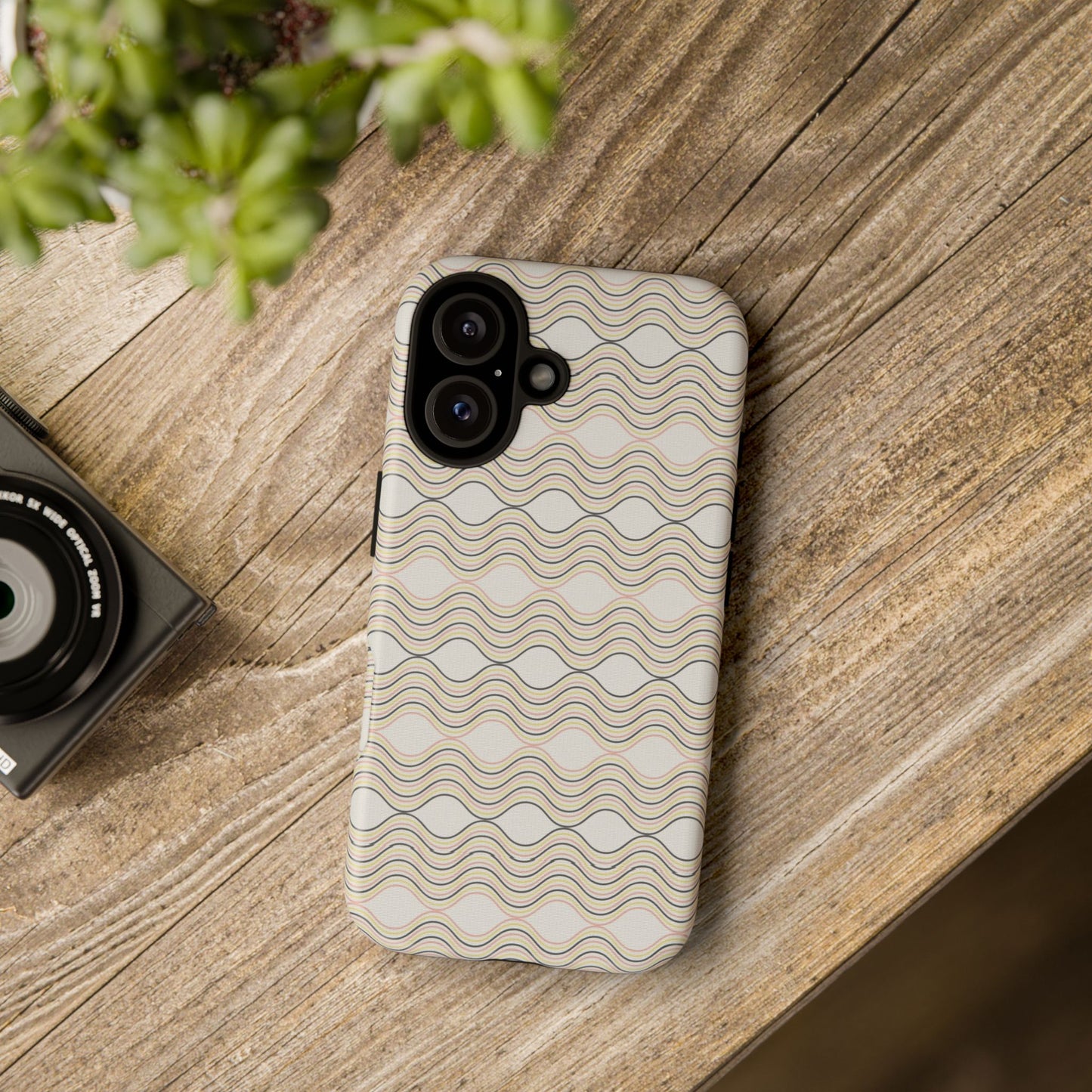 Stylish Phone Case for Tough Protection, Wavy Design, Chic Accessory, Gift for Her, Trendy Tech, Holiday Gift Idea
