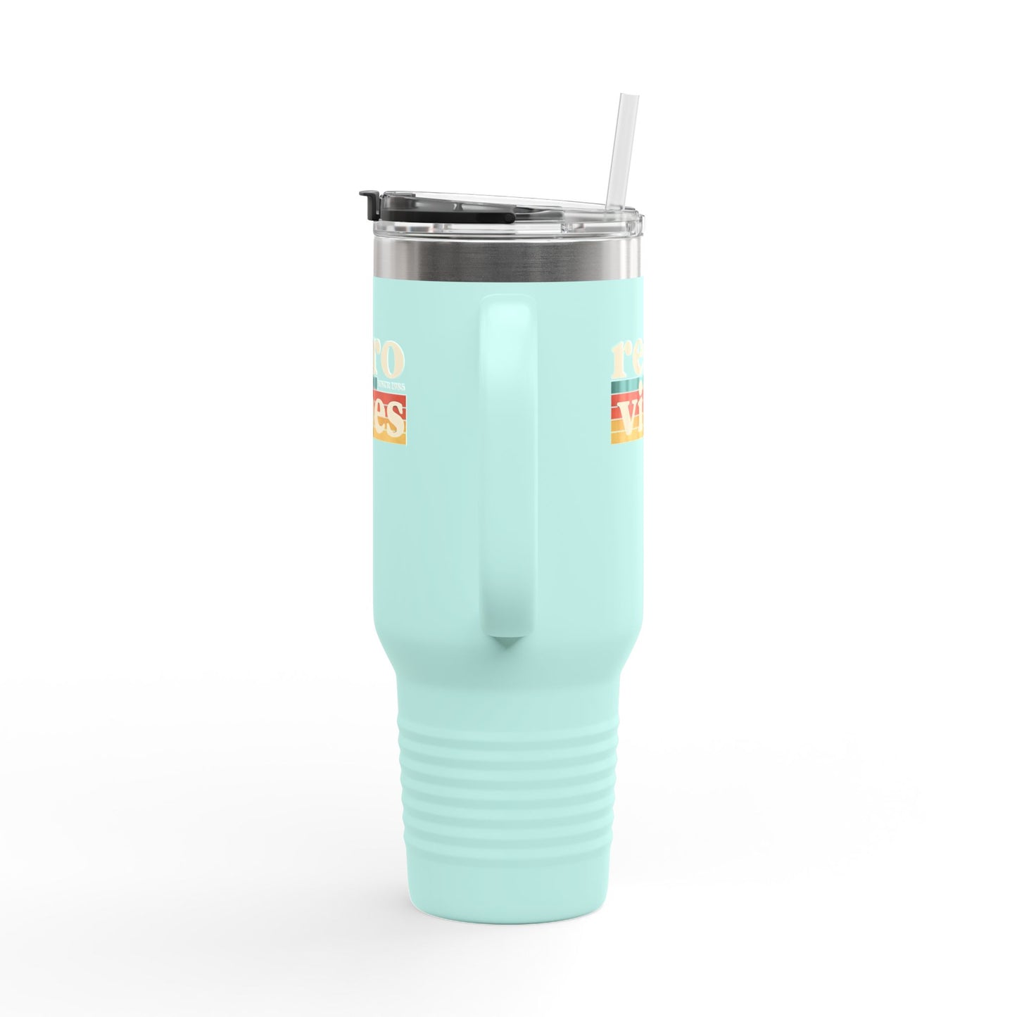 Retro Vibes Insulated 40oz Travel Mug | Fun Travel Cup for Coffee Lovers, Perfect for Road Trips, Picnics, Gifts