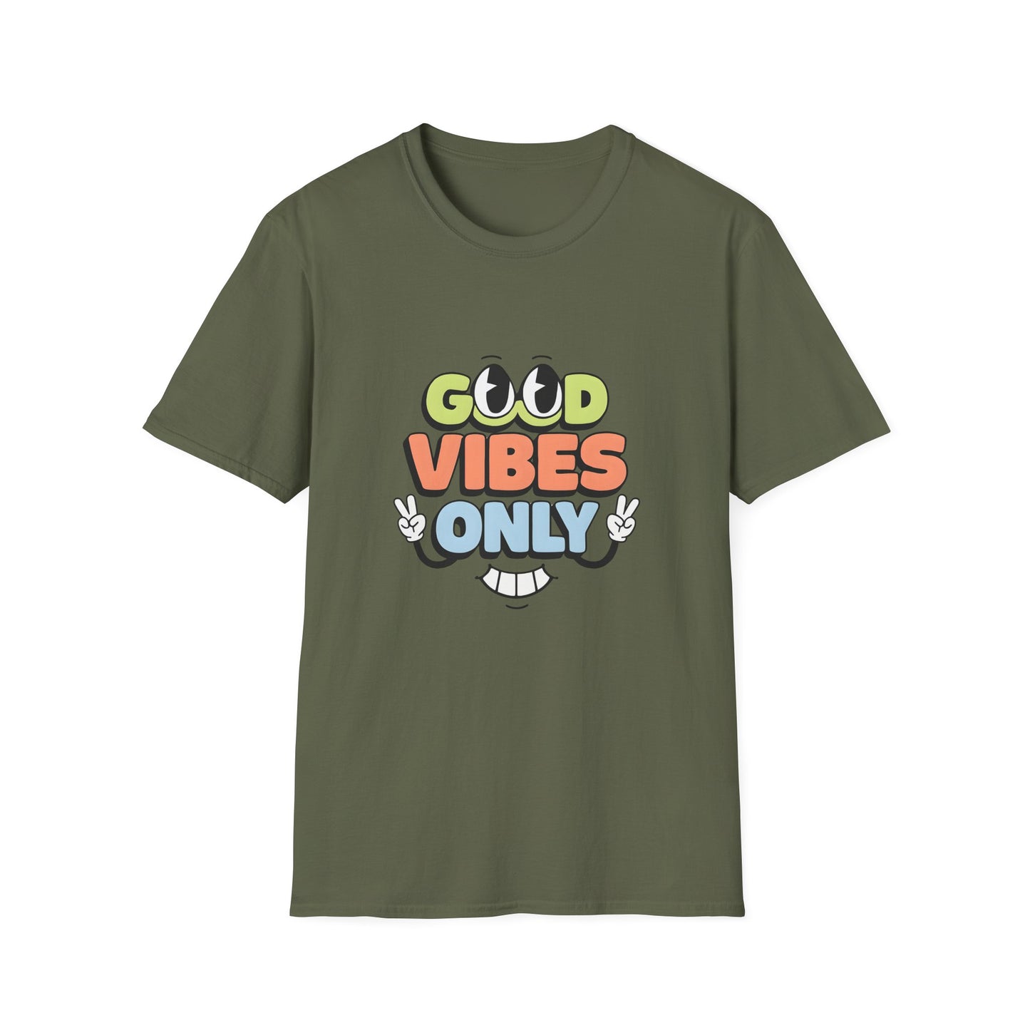 Good Vibes Only T-Shirt — Retro Smiley Graphic Tee