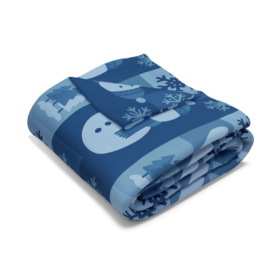 Cozy Snowman Fleece Blanket - Winter Decor, Holiday Gift, Couch Cover, Christmas Throw, Plush Blanket