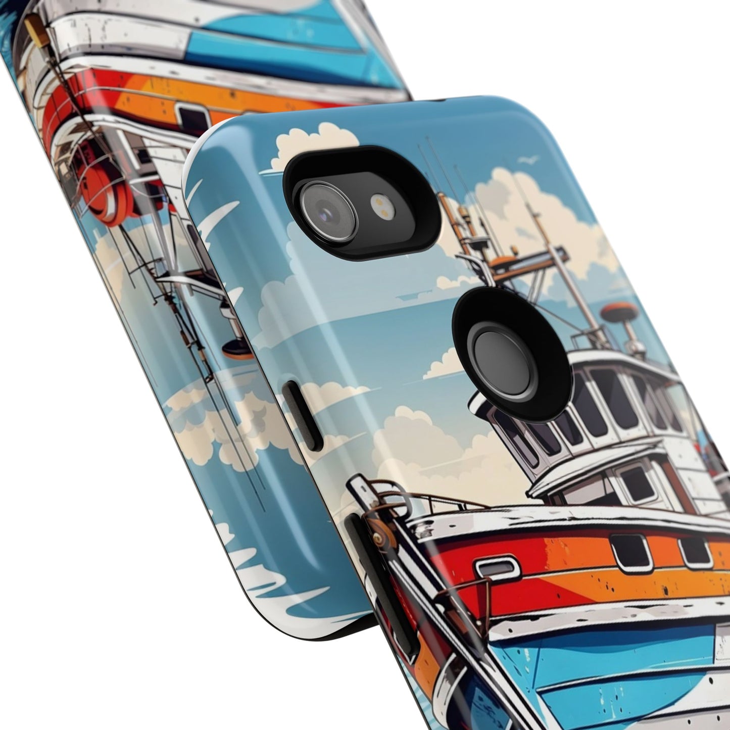 Colorful Fishing Boat Phone Case | Nautical Gift, Marine Design, Coastal Aesthetic, Summer Vibes, Sea Lover's Accessory