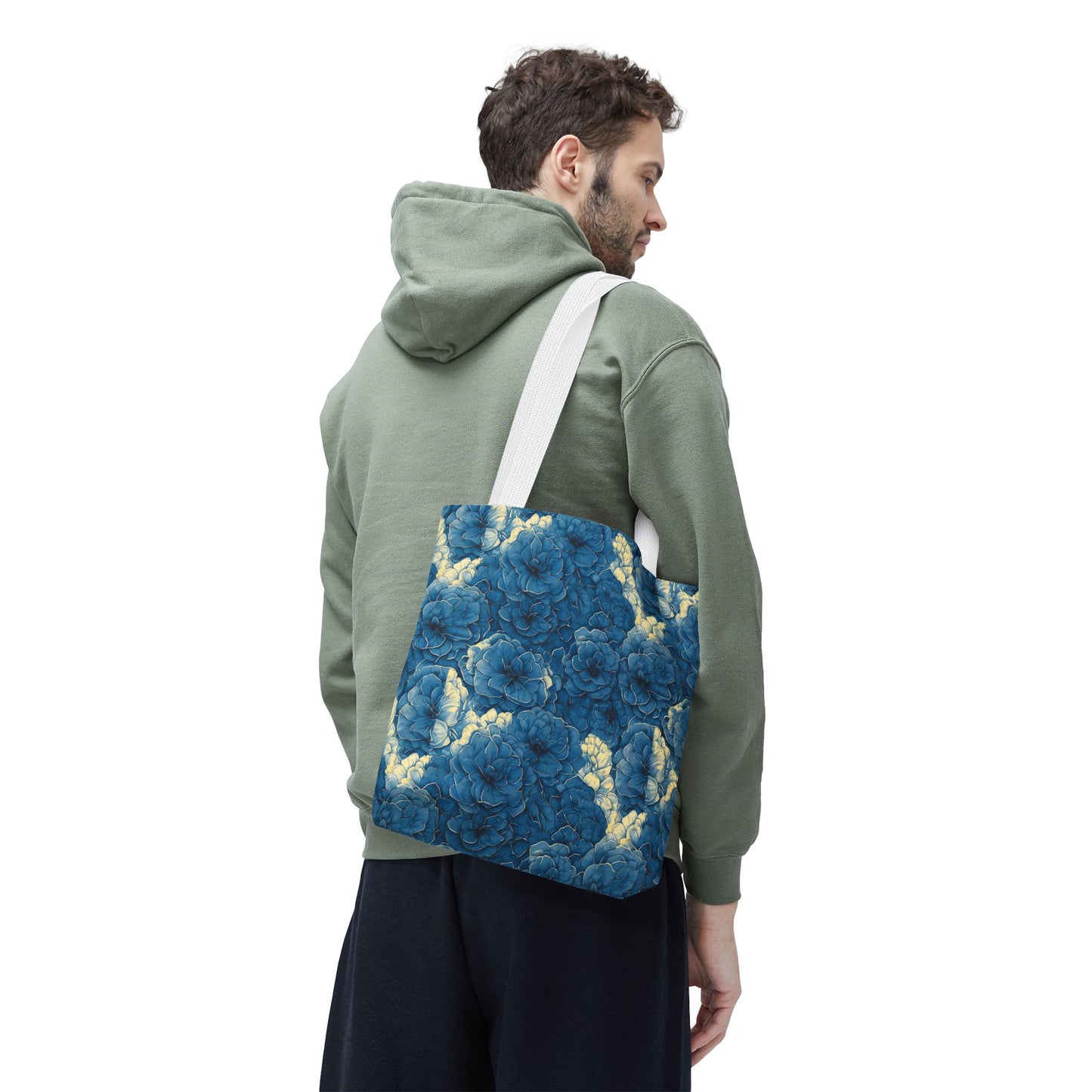 Floral Blue Peony Tote