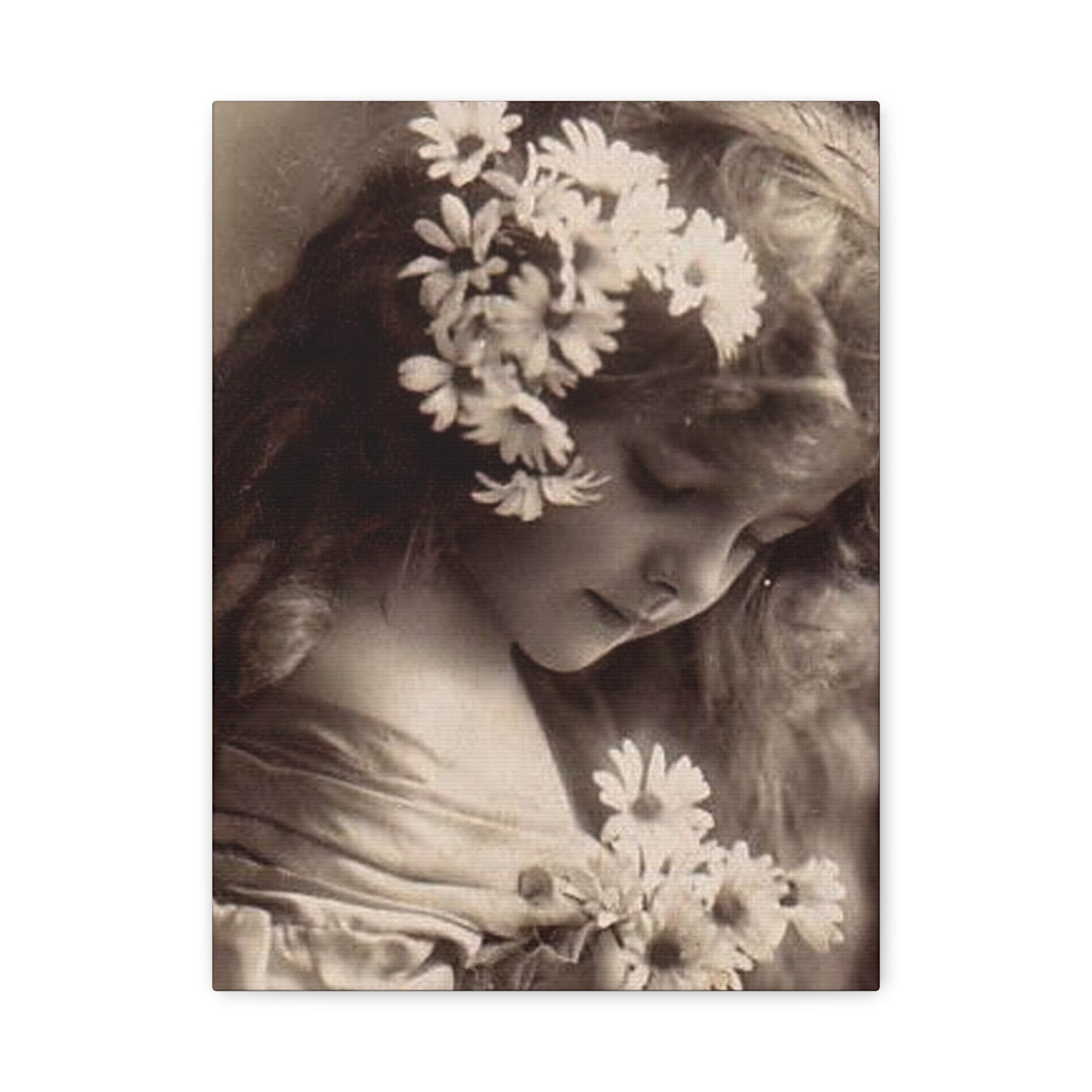 Vintage Floral Portrait Canvas