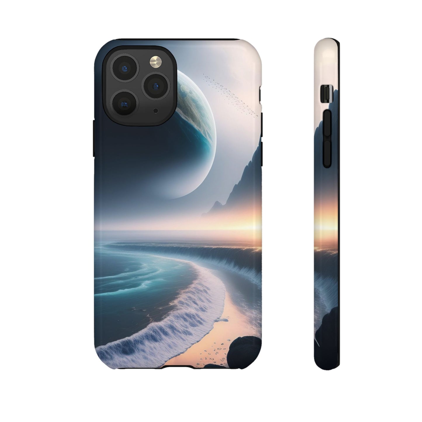 Galaxy Ocean Phone Case — Surreal Planet Beach Tough Case