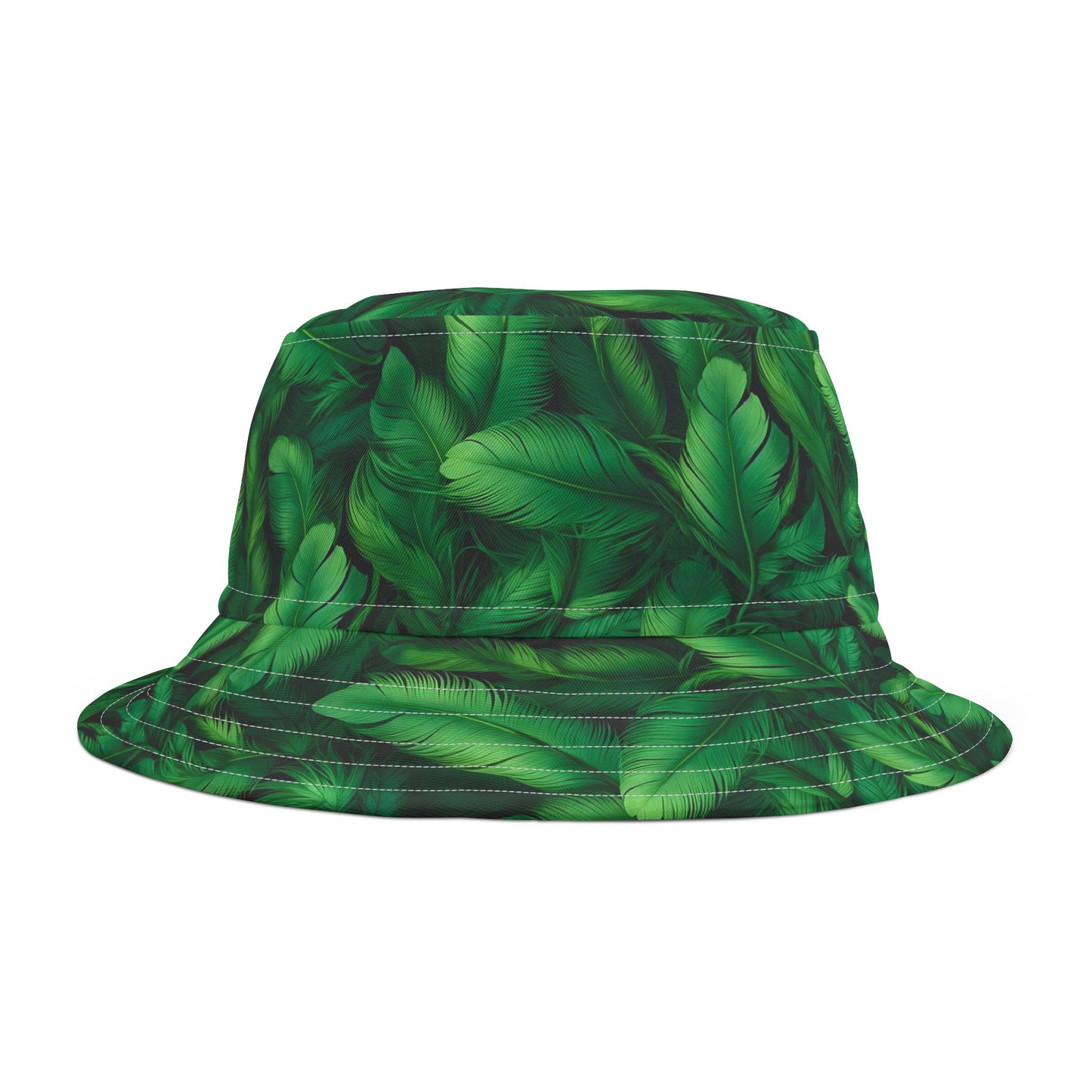Tropical Leaf Print Bucket Hat, Trendy Sun Hat, Gift for Him, Her, Summer Accessory, Beachwear, Festival Style