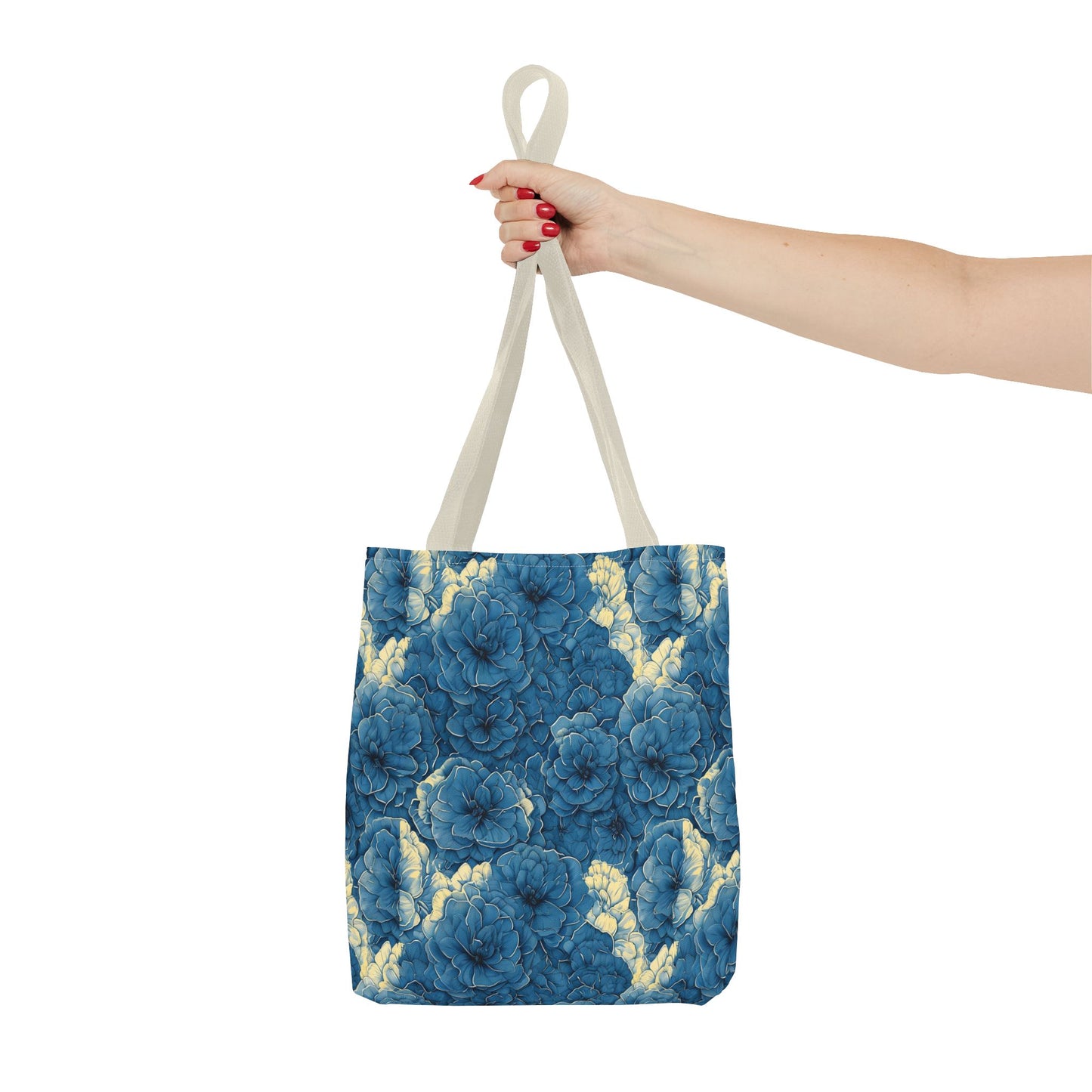 Floral Blue Peony Tote