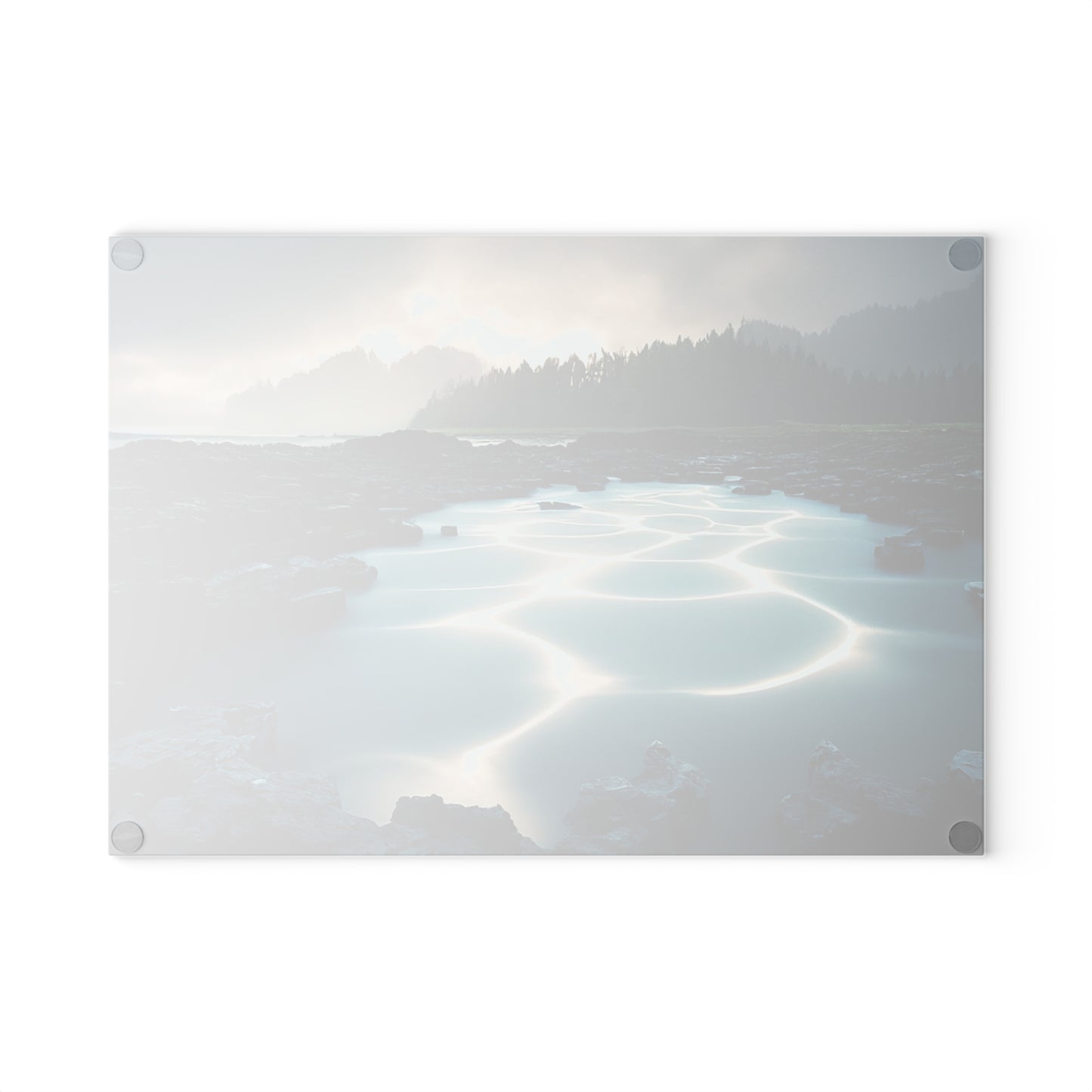 Serene Landscape Glass Cutting Board, Elegant Kitchen Decor, Artisan Gift for Cooks, Chef Gift, Housewarming Present, Nature Lover's Kitchen