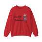 Crewneck Sweatshirt — "Furkin' Fabulous" Cute Black Cat in Pink Hat & Scarf