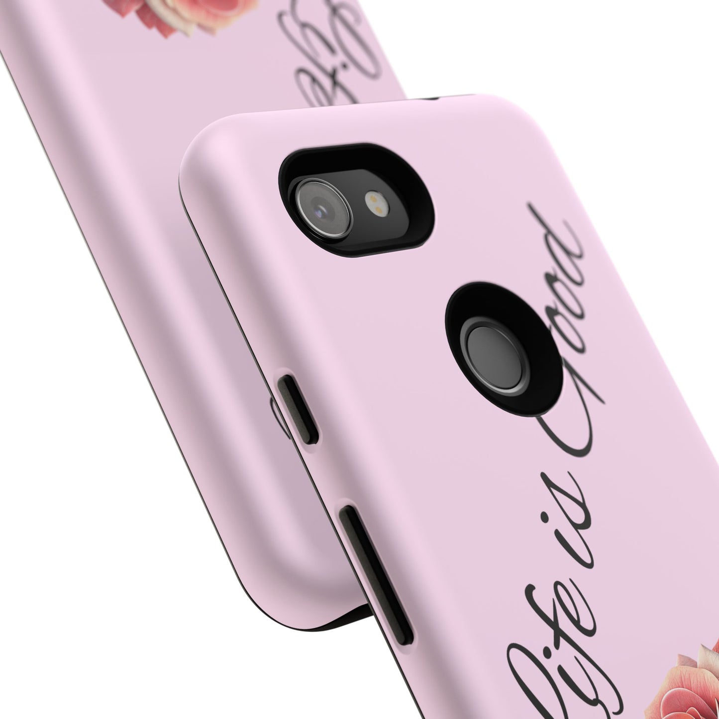 Roses & Positivity Phone Case - Floral Design, Life is Good, Tough Cases for Everyday Wear, Gift for Friends, Mother's Day, Spring [...]