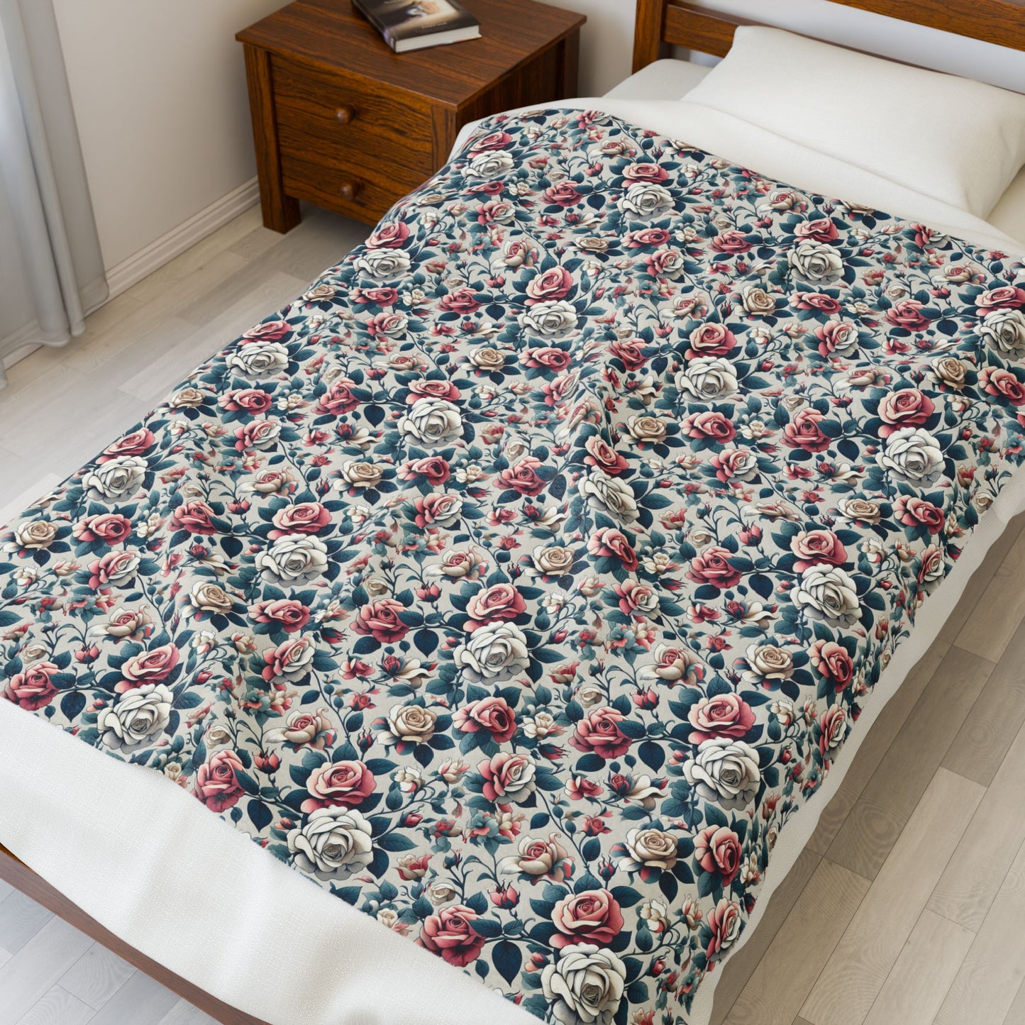 Cozy Floral Velveteen Blanket, Warm Throw for Home Decor, Perfect for Relaxation, Gift for Her, Spring Decor