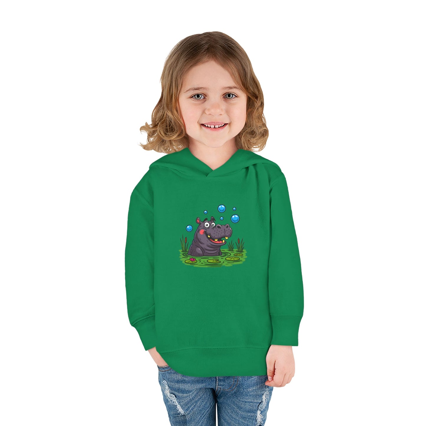 Adorable Hippo Fleece Hoodie, Toddler Hoodie, Kids Pullover, Animal Sweatshirt, Cute Baby Gift, Cozy Toddler Wear
