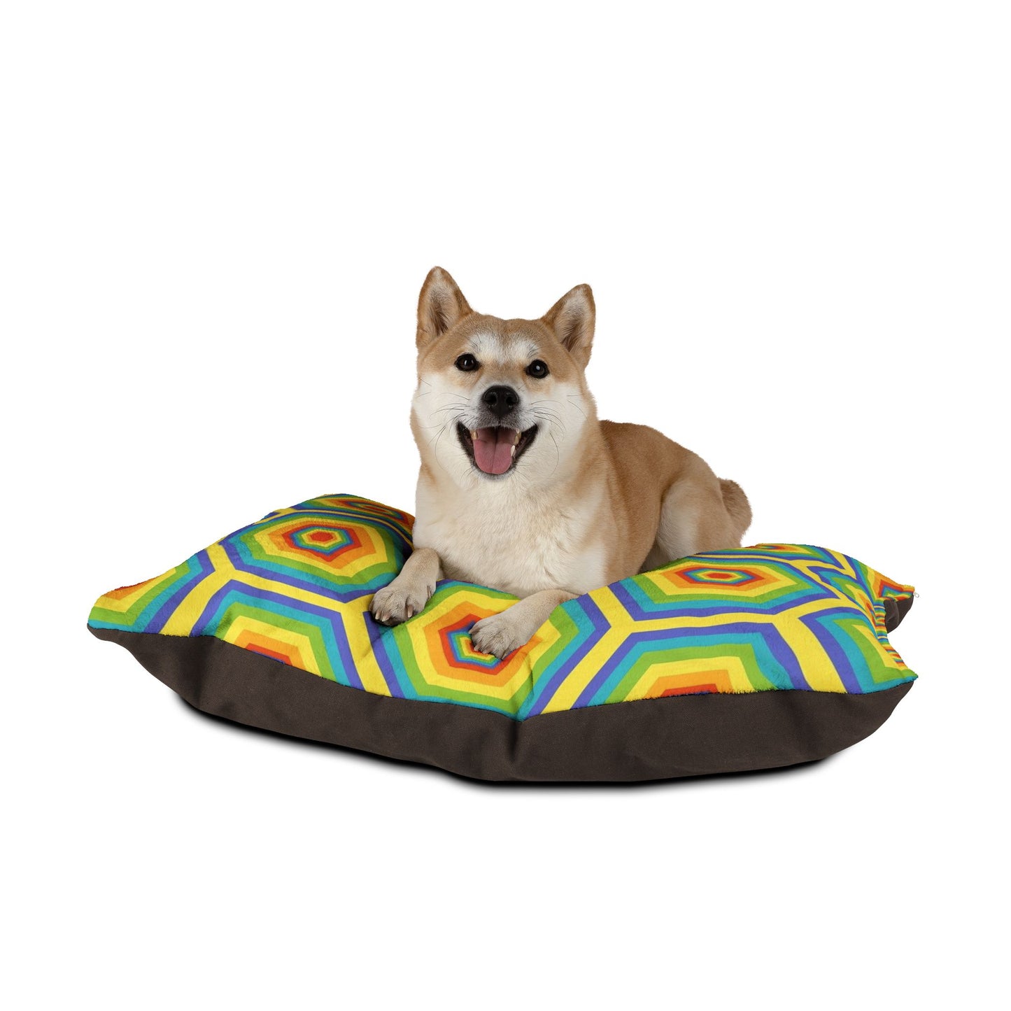Vibrant Honeycomb Pet Bed - Colorful Dog Cat Bedding, Cozy Pet Lounge, Fun Pet Gift, Rainbow Dog Bed, Customizable Pet Accessories