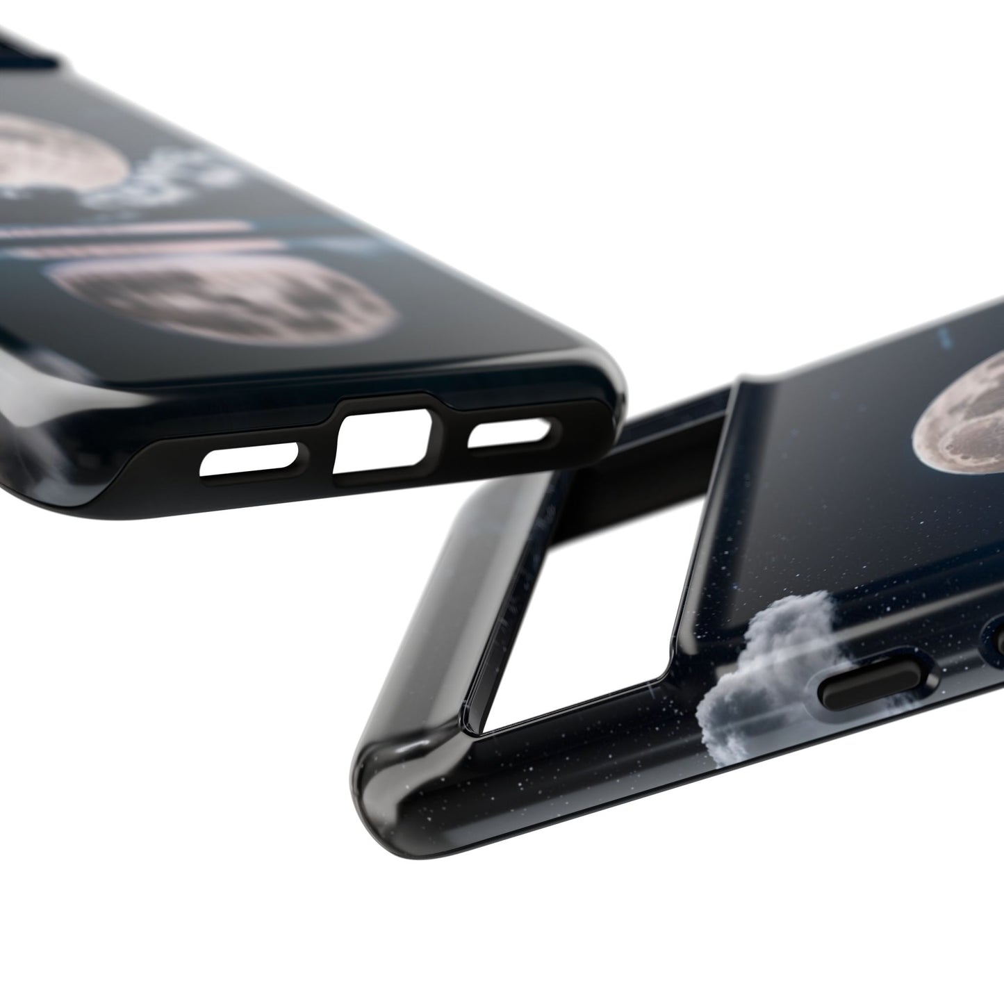 Moonlit Reflection Phone Case — Night Sky Moon & Clouds Tough Case