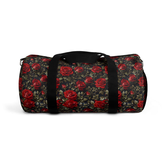 Romantic Floral Duffel Bag, Travel Bag, Gym Bag, Weekend Getaway Bag, Floral Print Luggage, Beautiful Rose Design