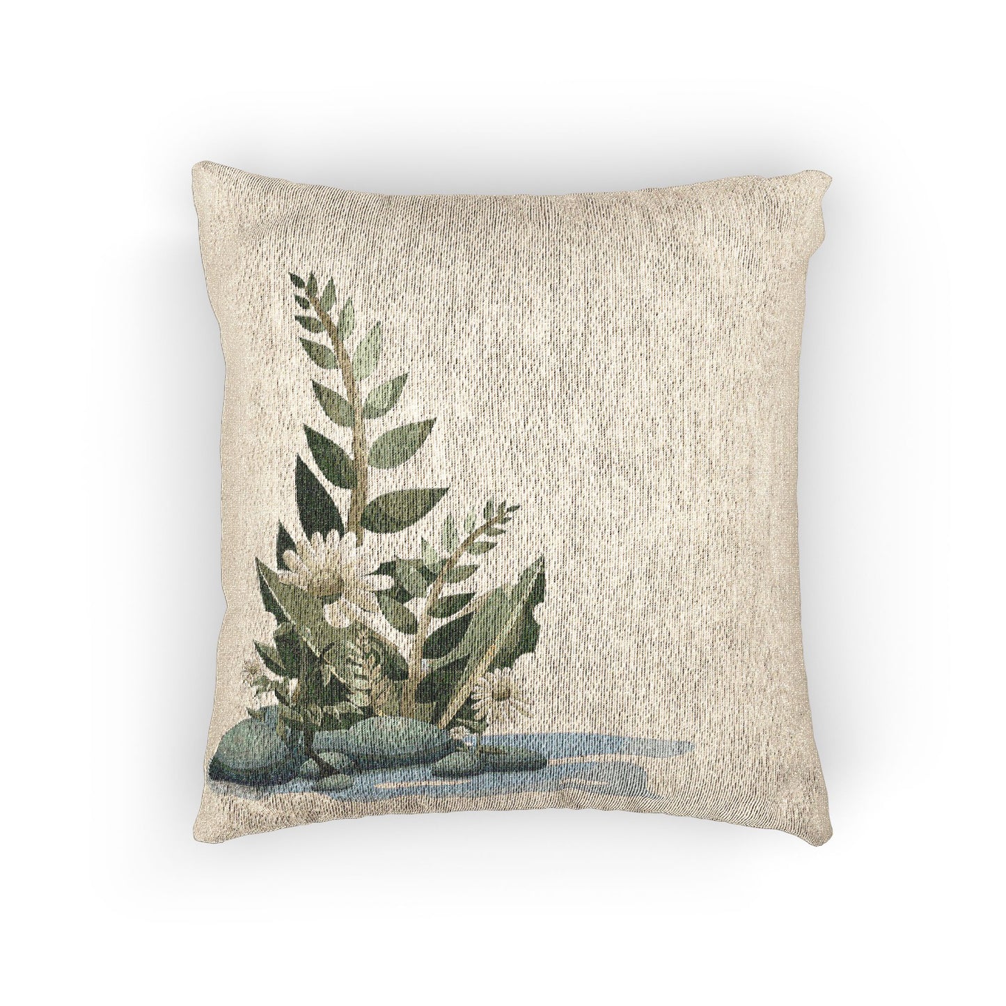 Nature-Inspired Woven Pillow, Cozy Decorative Cushion, Greenery Home Decor, Plant Lover Gift, Boho Style Accent, Earthy Textured Pillow