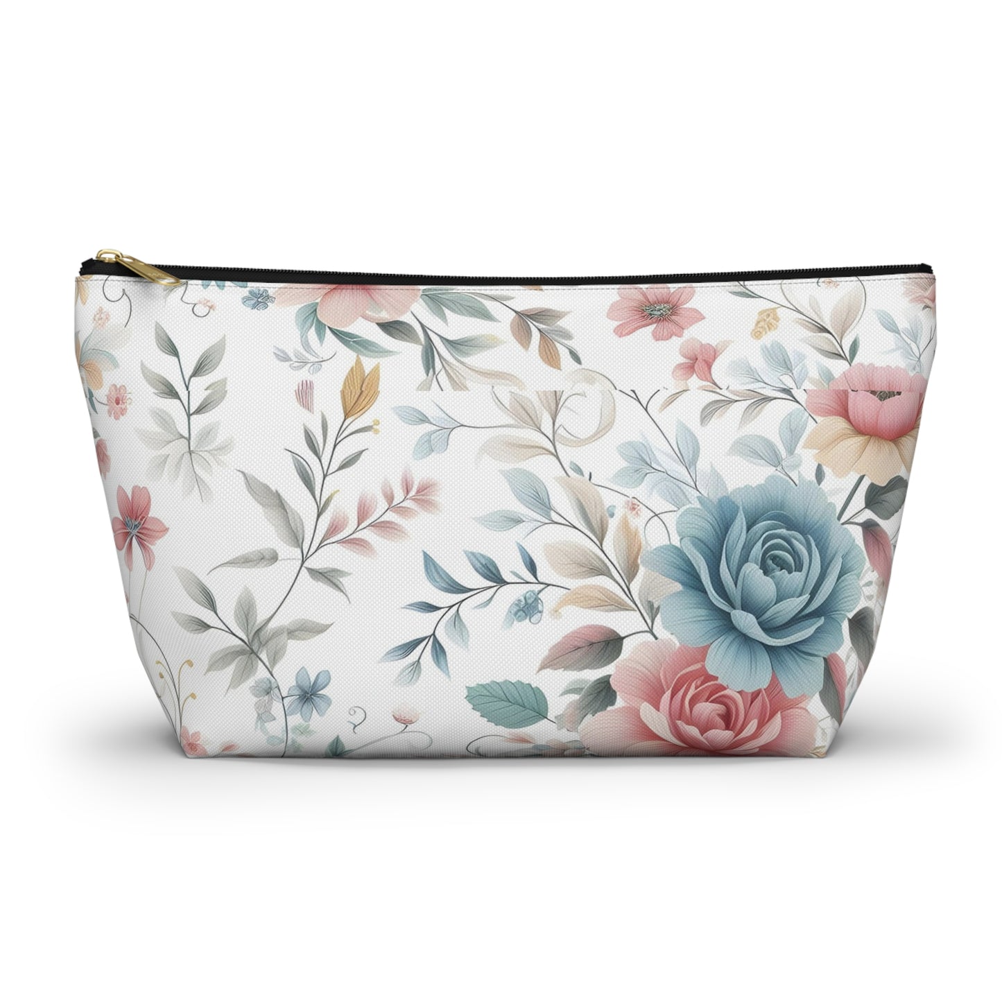 Floral Accessory Pouch, Makeup Bag, Cosmetic Case, Travel Organizer, Gift for Her, Floral Print Pouch