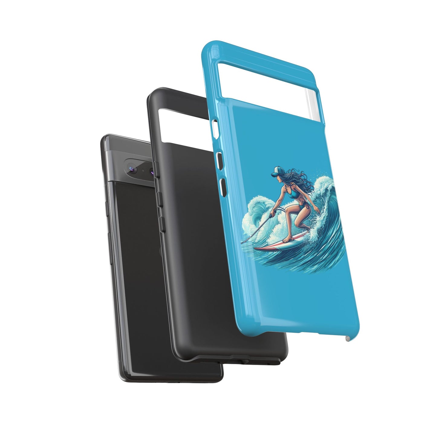 Surfing Phone Case, Coastal Vibes Phone Cover, Tough Cases for Beach Lovers, Ocean Art Phone Accessories, Summer Gift Idea
