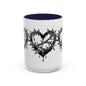 Gothic Heart Mug, Unique Art Coffee Cup for Gifting, Gothic Home Decor, Perfect for Friends, Gothic Style Drinkware