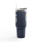 Vibrant Floral Insulated Travel Mug, Perfect for On-the-Go- Letter G