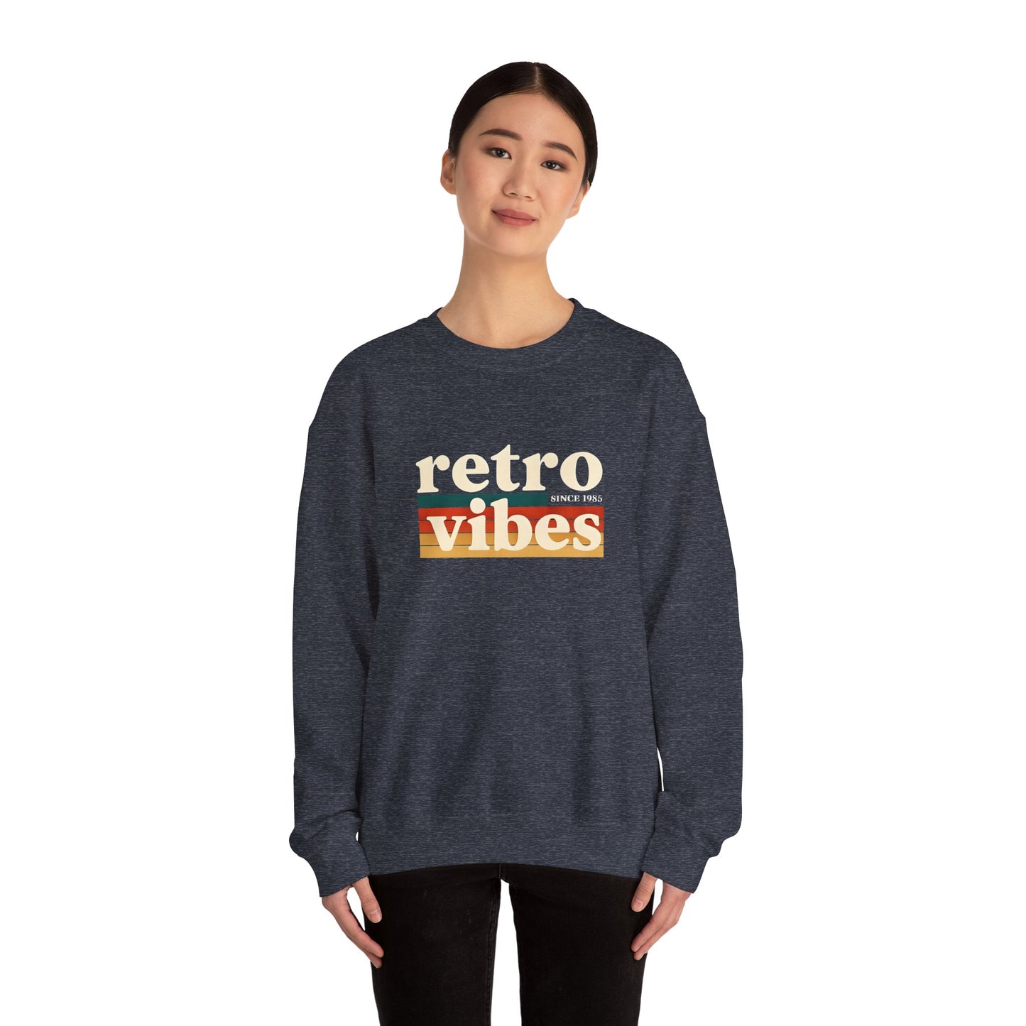 Retro Vibes Crewneck Sweatshirt, Unisex Vintage Style, Cozy Fall Fashion, Gift for Music Lovers, Chill Weekend Wear
